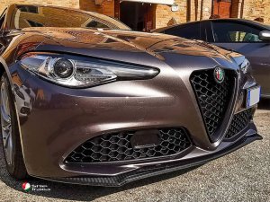 Alfa Romeo Giulia Front Spoiler - Carbon Fiber - Italia Style - Stile Italia - Base Model - V1 - One Piece Design 
